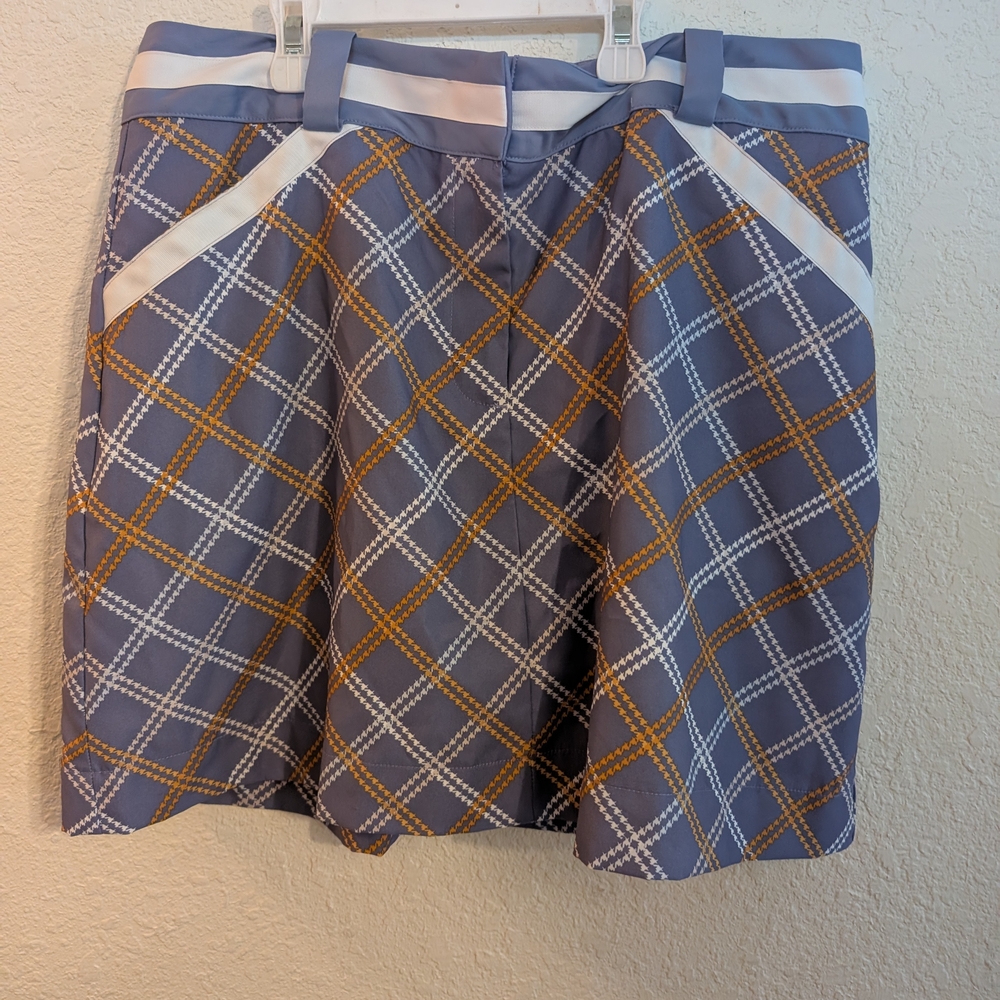 Nike Blue and Gold Plaid Skirt